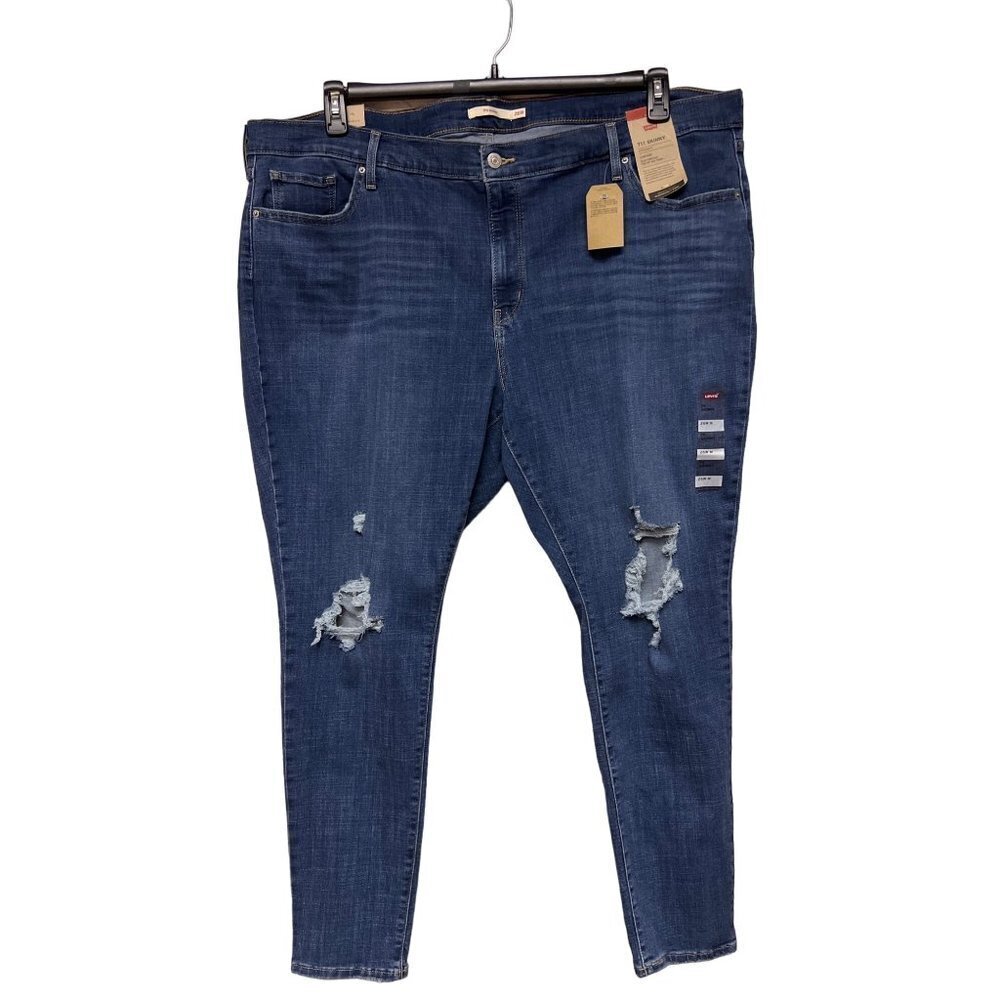 NEW! Levis 711 Skinny Distressed Midrise Hypersoft Jeans Women's Size 26 26W